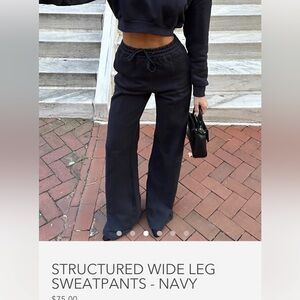 Myoutfitonline structured sweatpants navy blue size small